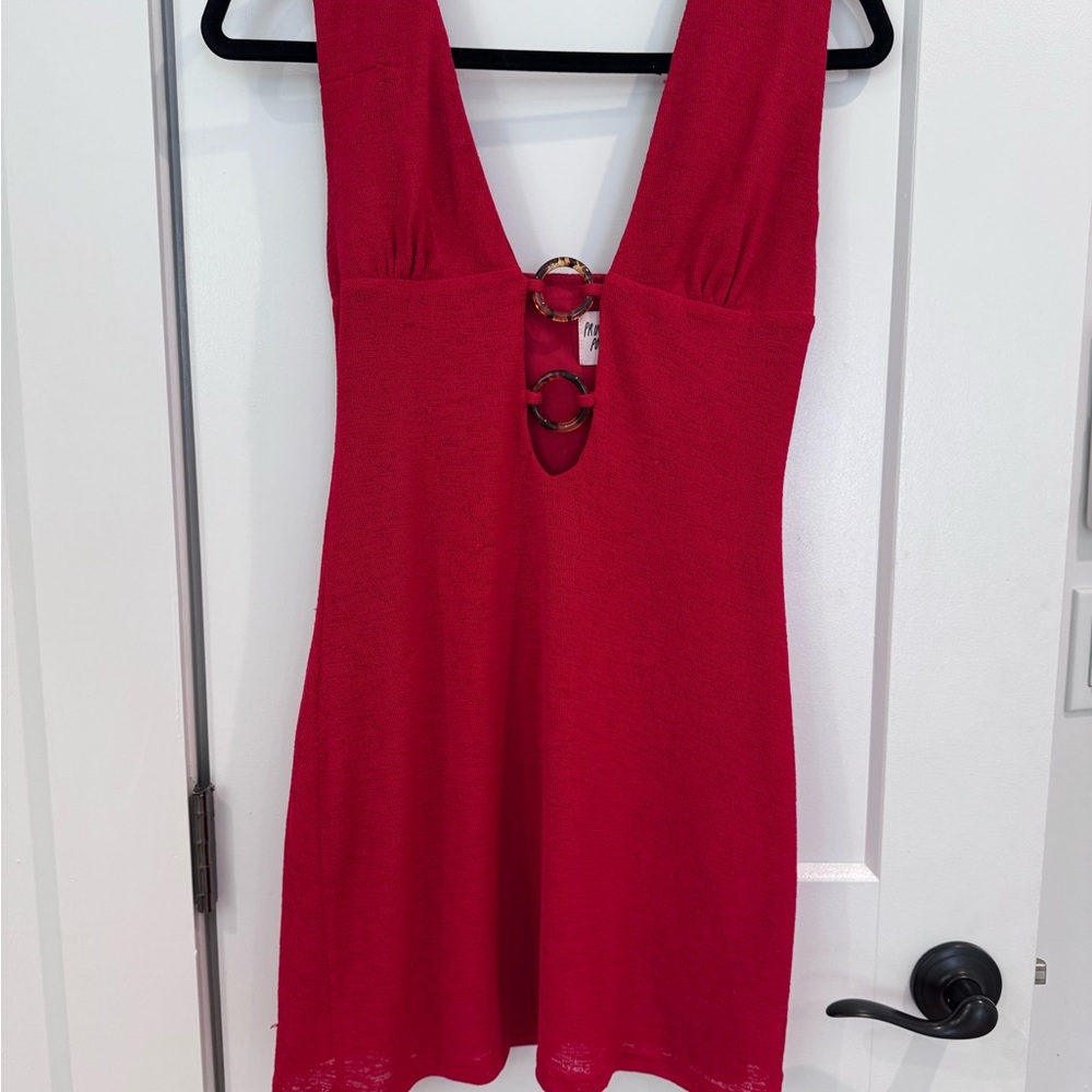 Red Princess Polly Dress with Ring Detail